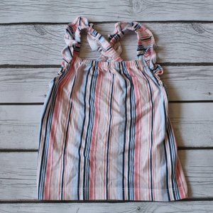 Striped Cross Strap Tank Top